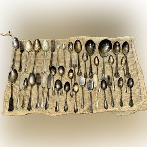 Antique Silverware (39 Miscellaneous / Random Pieces)…